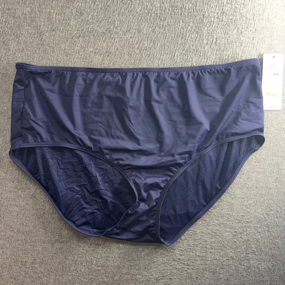 Anne Cole Signature Navy Blue High Waist Bikini Swim Bottom 22W 17PB32101
